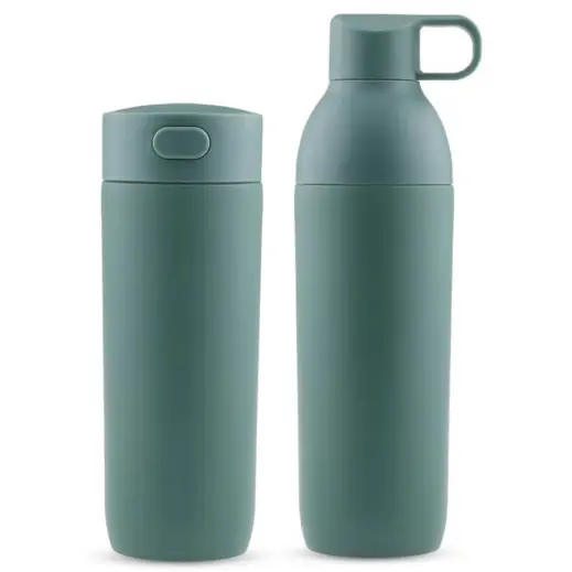 Ruvo Change Zero 2-in-1 Modular Hydration Gift Set Dark Green Display